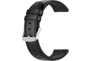 Ремешок кожаный для часов универсальный BeWatch 22 мм Черный (102CL01)