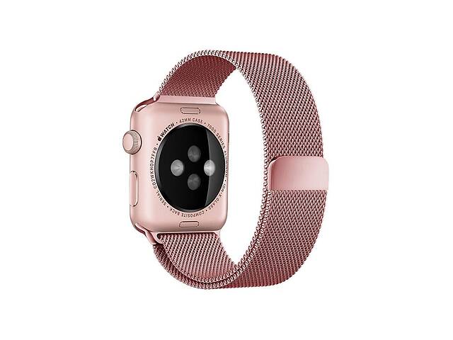 Ремешок Milanese Loop для Apple Watch 42/44mm металлический ARM Series 5 4 3 2 1 Rose Gold