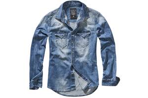 Рубашка Brandit Riley Denim BLUE S Синий (4020.62)