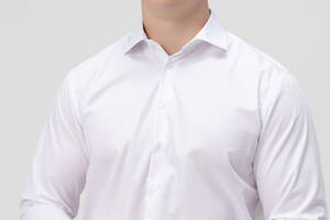 Рубашка классическая однотонная мужская OnMe CTM OM-MBC02310 3XL Белый (2000990008923)