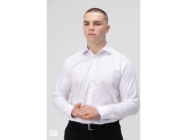 Рубашка классическая однотонная мужская OnMe CTM OM-MBC02310 L Белый (2000990008893)