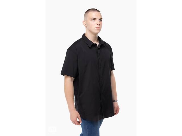Рубашка классическая однотонная мужская Redpolo 3785 5XL Черный (2000989848073)