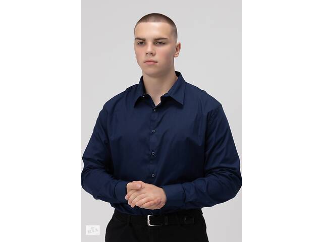Рубашка классическая однотонная мужская Redpolo 3808 3XL Темно-синий (2000989981053)