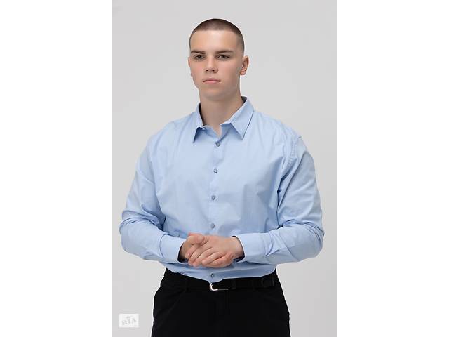 Рубашка классическая однотонная мужская Redpolo 3809 3XL Голубой (2000989981664)