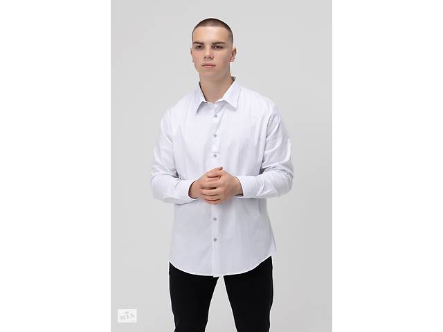 Рубашка классическая однотонная мужская Redpolo 3809 4XL Белый (200098998080933)
