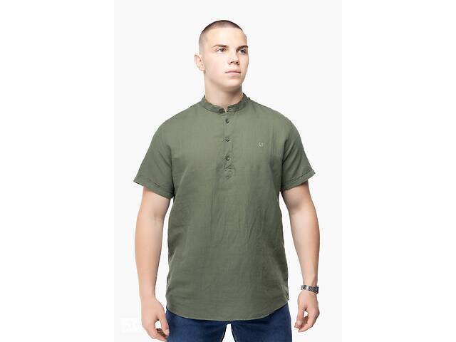 Рубашка классическая однотонная мужская Stendo 14217 XL Хаки (2000989627777)