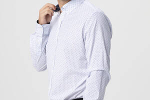 Рубашка классическая с узором мужская MCL 32585 XL Белый (2000990014528)