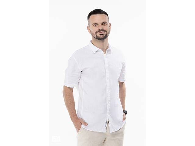Рубашка мужская однотонная Jean Piere JP7302 XL Белый (2000989651543)