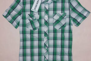Рубашка мужская с коротким рукавом New Dream р.XL(48) Зеленый клетка(ю340)