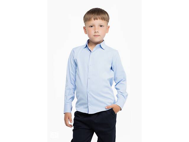 Рубашка однотонная для мальчика Deniz 311 116 см Голубой (2000989810070)