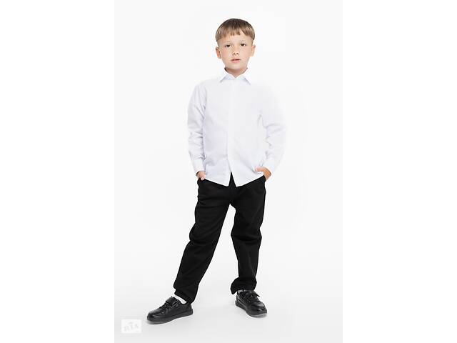 Рубашка однотонная для мальчика Pitiki 1225 116 см Белый (2000989799832)