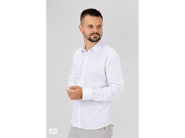Рубашка однотонная мужская Jean Piere JP8804 2XL Белый (2000990021083)