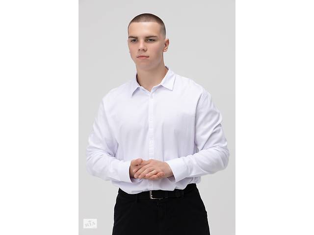 Рубашка однотонная мужская Jean Piere JP8804-B 4XL Белый (2000990021267)