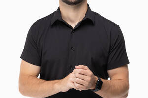 Рубашка однотонная мужская Redpolo 3762 3XL Черный (2000989760252)