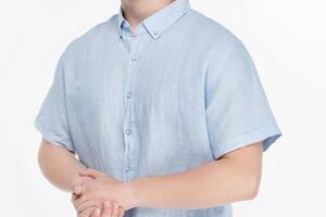 Рубашка однотонная мужская Stendo 14215 4XL Голубой (2000989628583)