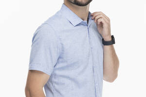 Рубашка однотонная мужская Stendo 235044 2XL Голубой (2000989740339)