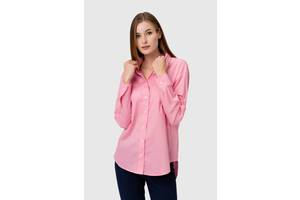 Рубашка однотонная женская OnMe CTM OM-WTC02348 2XL Розовый (2000989960409)
