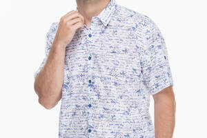 Рубашка с узором мужская Jean Piere JP8428 XL Бело-голубой (2000989742968)