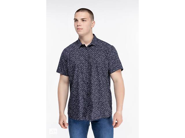 Рубашка с узором мужская Stendo 235057 4XL Темно-синий (2000989740001)