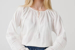 Рубашка с вышивкой для девочки Cuento 2200 140 см Белый (2000990264374)
