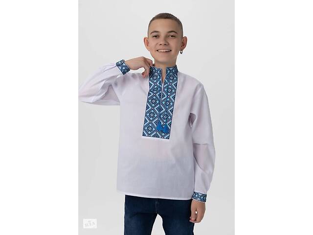 Рубашка с вышивкой для мальчика Козачок ТИМОФЕЙ №2 122 см Синий (2000989640998)