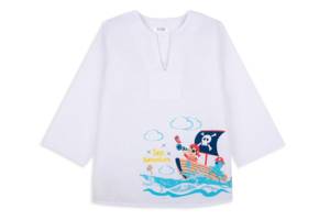 Рубашка-сорочка детская пляжная для мальчика GABBI Пират Белый на рост 104 (12036)