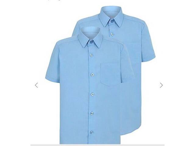 Рубашка сорочка George Англия голубая 12-13л 152-158см короткий рукав оригинал шведка подростковая тенниска на мальчика