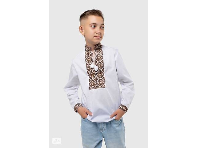 Рубашка вышиванка для мальчика Козачок Тимофей 140 см Коричневый (2000902209646)
