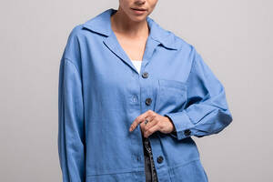 Рубашка женская 340740 р.M Fashion Голубой