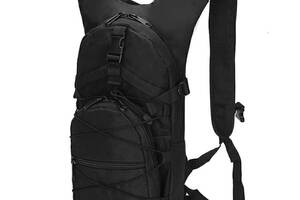 Рюкзак Aokali Outdoor B10 Black однотонный с карманами на молнии и липучками спереди