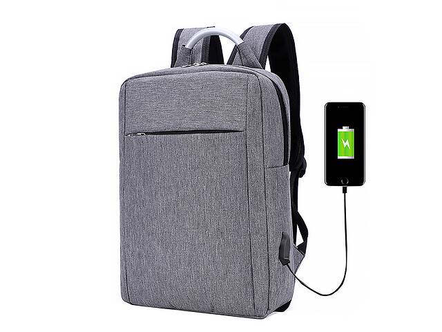 Рюкзак для ноутбука 14' Lesko 2023 с USB разъемом городской Dark Gray (11984-71209)