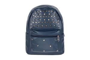 Рюкзак городской BackPack Заклепки Rivets Кожзам 30х23х12 см Синий (22471)