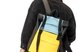 Рюкзак ролл Sambag RollTop LTH голубой с желтым (24231610m)