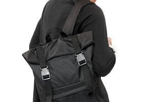 Рюкзак ролл Sambag RollTop Milton черный тканевый (24211065m)