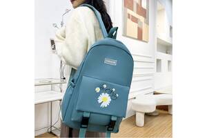 Рюкзак школьный для девочки Fashion Chamomile 42x28 см Бирюзовый (SK001643)