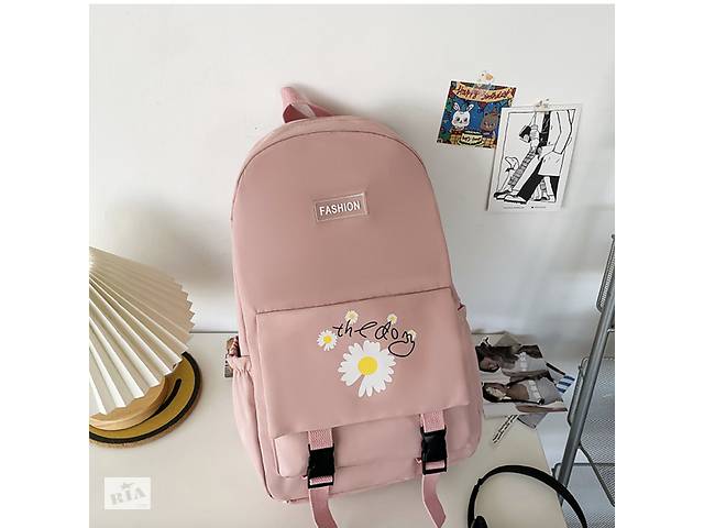 Рюкзак школьный для девочки Fashion Chamomile 42x28 см Пудровый (SK001641)