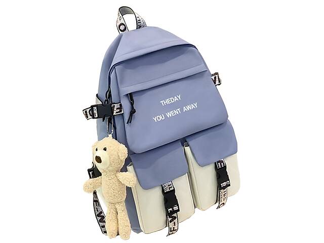 Рюкзак школьный для девочки Hoz 5 в 1 Голубой (SK001613)
