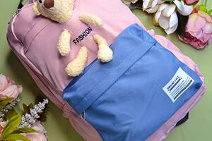 Рюкзак школьный для девочки и мальчика Hoz Bear Fashion 29 х 42 х 18 см Розовый с синим (SK001665)