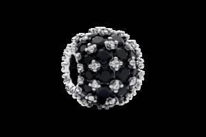 Серебряная бусина Pandora Черное блестящее паве 792630C04