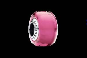 Серебряная бусина Pandora с муранским стеклом розового цвета 793107C00