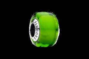 Серебряная бусина Pandora с муранским стеклом зеленого цвета 793106C00