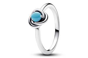 Серебряное кольцо Pandora 'Бирюзовый круг вечности' 192993C12 58