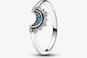 Серебряное кольцо Pandora 'Луна и звезды' 56