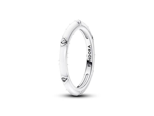 Серебряное кольцо Pandora Me Белая эмаль и камни 193089C01 56