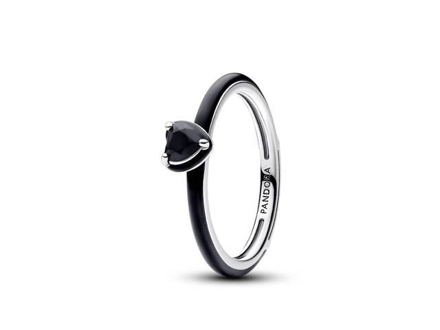 Серебряное кольцо Pandora Me Черное сердце 193088C01 52