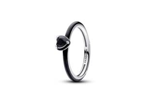 Серебряное кольцо Pandora Me Черное сердце 193088C01 54