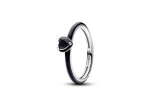 Серебряное кольцо Pandora Me Черное сердце 193088C01 58