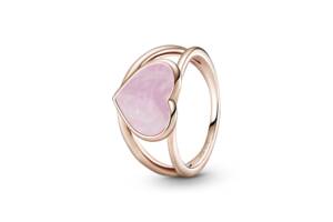 Серебряное кольцо Pandora Rose Розовое сердце с завитком 189263C01 50