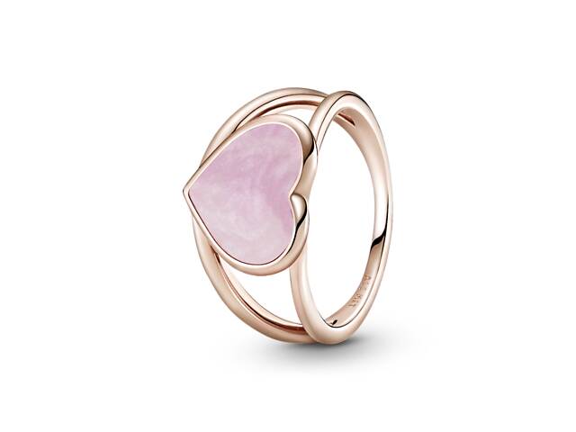 Серебряное кольцо Pandora Rose Розовое сердце с завитком 189263C01 50