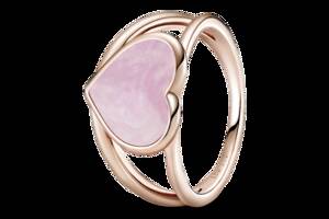 Серебряное кольцо Pandora Rose Розовое сердце с завитком 189263C01 56